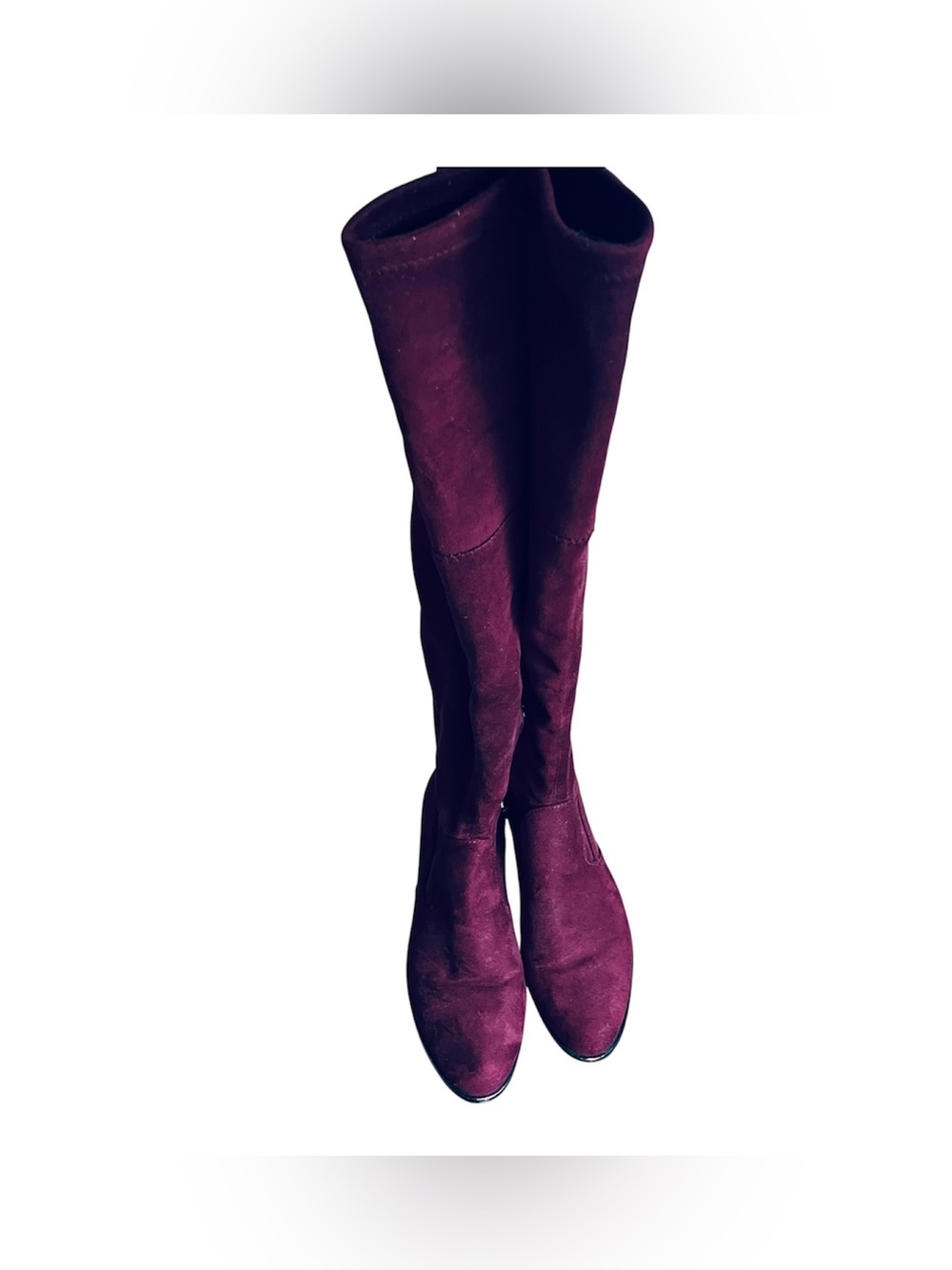 Vince Camuto trendy burgandy over the knee suede boots EUC 8.5